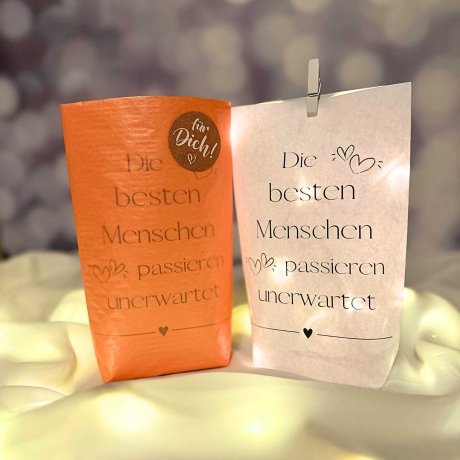 Lichtertüte, Lichterbeutel mit Spruch, Mitbringsel,Geschenk Idee
