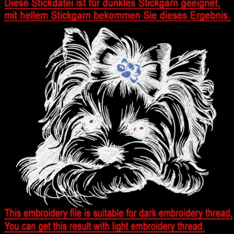 NEU Stickdatei Applikation Yorkshire Terrier Lisa Lunachild