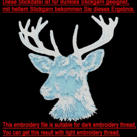 NEU Stickdatei Applikation Hirsch Ben