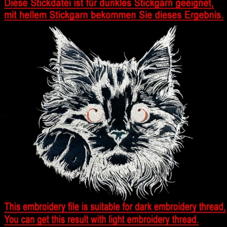 NEU Stickdatei Applikation Katze Kitten Tabby Lunachild