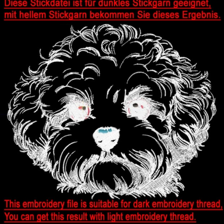 NEU Stickdatei Maltipoo Maxim  Hund realistisch