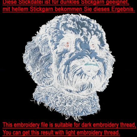 NEU Stickdatei Applikation Golden Doodle Chooper