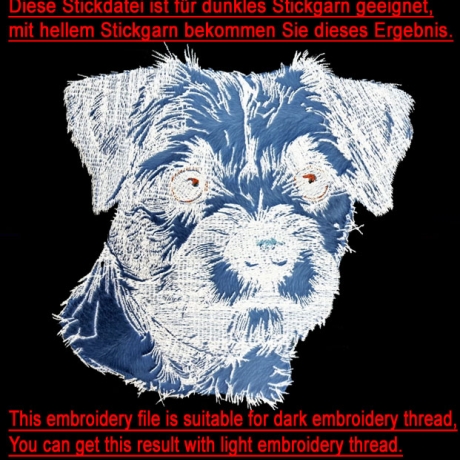 NEU Stickdatei Applikation Border Terrier Jacke