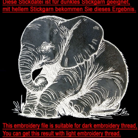 NEU Stickdatei Applikation Elefant Cleo