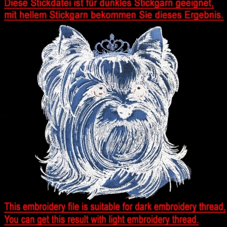 NEU Stickdatei Applikation Yorkshire Terrier Valeria 