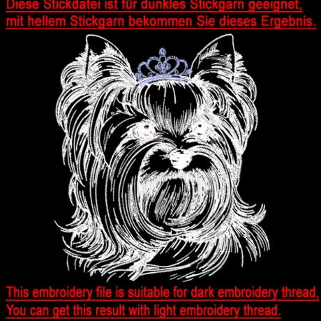 NEU Stickdatei Yorkshire Terrier Valeria Hund