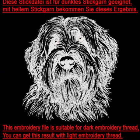 NEU Stickdatei Briard Jolina Hund realistisch