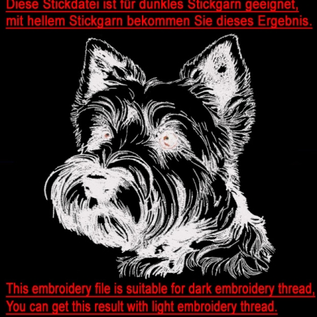 NEU Stickdatei Cairn Terrier Cully Hund 