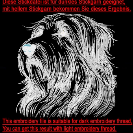 NEU Stickdatei  Bearded Collie Mike Hund LunaChild