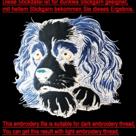 NEU Stickdatei Applikation King Charles Spaniel Lotte