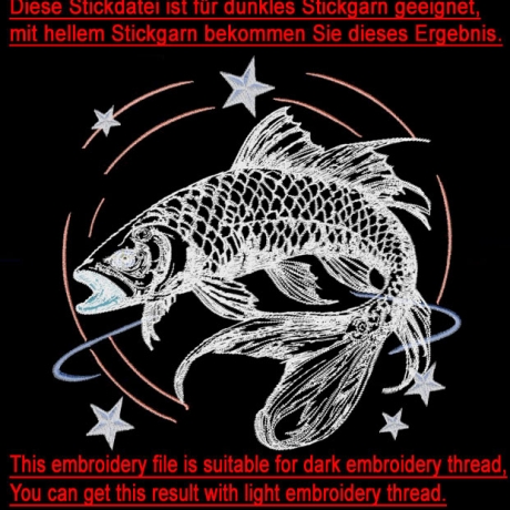 Neu Stickdatei Sternzeichen Fisch realistisch Lunachild