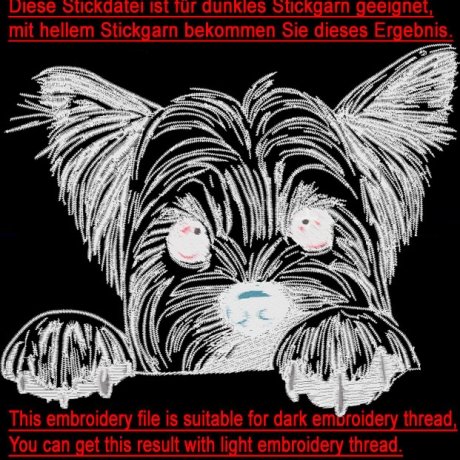 NEU Stickdatei Yorkshire Terrier Welpe Hund Cindy