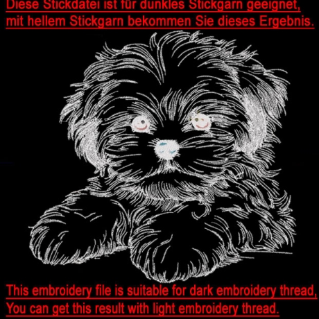 NEU Stickdatei Shih Tzu Welpe Lesley Hund realistisch