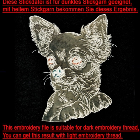 NEU Stickdatei Applikation Chihuahua Dolly 