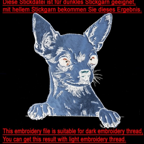 NEU Stickdatei Applikation Chihuahua Aage realistisch