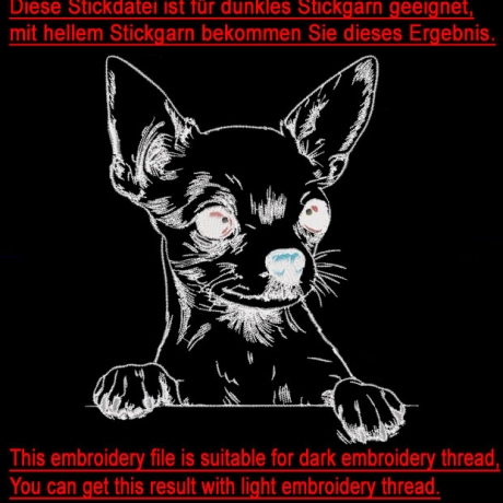 NEU Stickdatei Chihuahua kurzhaar Aage Hund