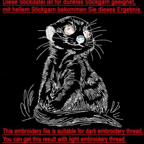 NEU Stickdatei Erdmännchen  Lorenz LIGHT realistisch