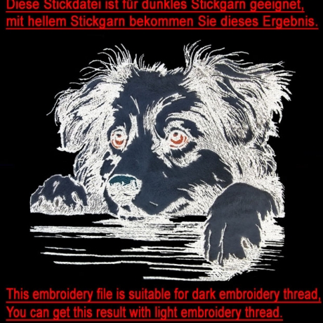 NEU Stickdatei Applikation Australian Shepherd Bruno