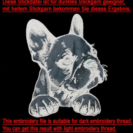 NEU Stickdatei Applikation Bulldogge Luna 