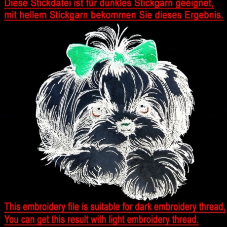 NEU Stickdatei Applikation Shih Tzu Laila Lunachild