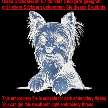 NEU Stickdatei Applikation Yorkshire Terrier Charly