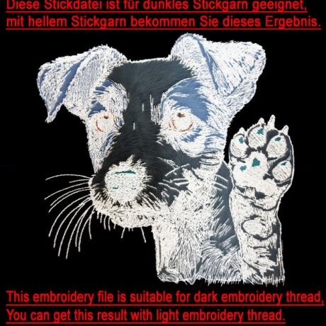NEU Stickdatei Applikation Jack Russel Stella 