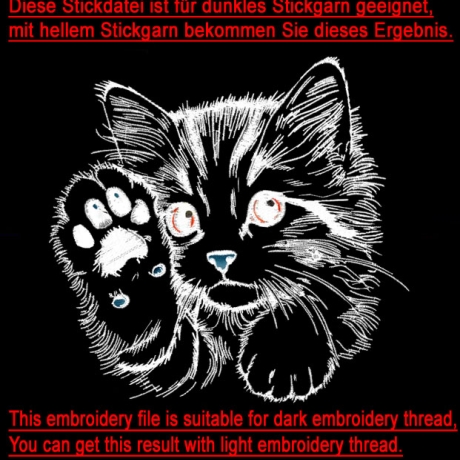 NEU Stickdatei Katze Kätzchen Heidi Kitten Pfote