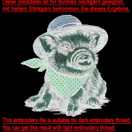 Stickdatei Applikation Schweinchen Sugar Schwein