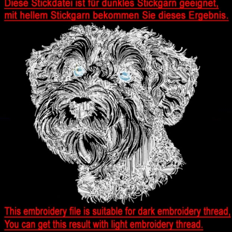 Stickdatei Schnoodle Candra Hund realistisch