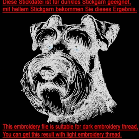 NEU Stickdatei Riesenschnauzer Santo Hund LunaChild