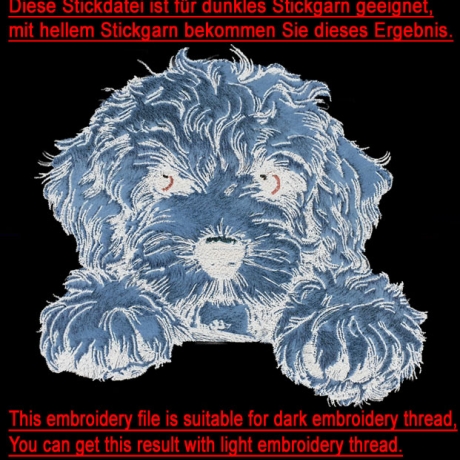 NEU Stickdatei Applikation Cockapoo Funny realistisch