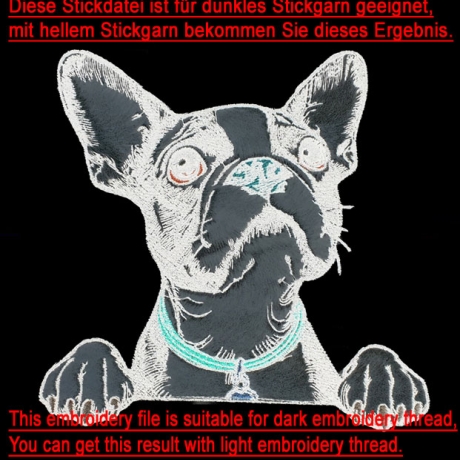 NEU Stickdatei Applikation Boston Terrier Kylo