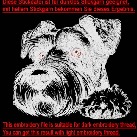 NEU Stickdatei Riesenschnauzer Silva Hund