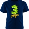 Kinder Kurzarm T-Shirt DINO personalisiert mit Name +Zahl