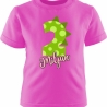 Kinder Kurzarm T-Shirt DINO personalisiert mit Name +Zahl
