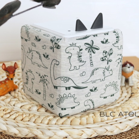 JERSEY Bezug Dinos creme meliert, grün Dino, passend für Toniebox