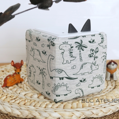 JERSEY Bezug Dinos creme meliert, grün Dino, passend für Toniebox