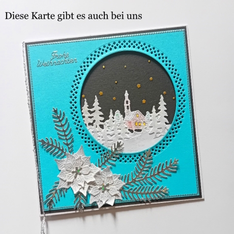 Weihnachtskarte frohe Weihnachten Festtags-Karte Grün mit Rehen