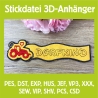 Stickdatei 3D-Anhänger DORFKIND, 3D-Stick, Lesezeichen