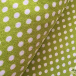 Dots grün/weiß Stretchfrottee Sommerfrottee Finnland