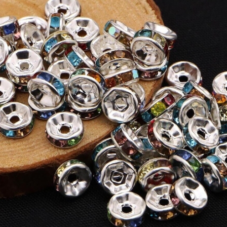 10 Stück Spacer Perlen Farbwahl Rondell Zwischenperle