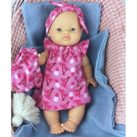 Kleid Höschen Bandana Puppenkleidung passend für Puppen 34 cm Neu