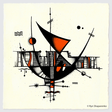 Kunstdruck von grafisch-studio: abstrakt oder ein Segelschiff?