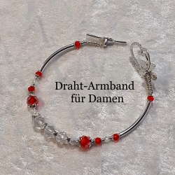 Armband Schmuck Silber und Rot Armreifen sehr elegant
