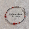 Armband Schmuck Silber und Rot Armreifen sehr elegant