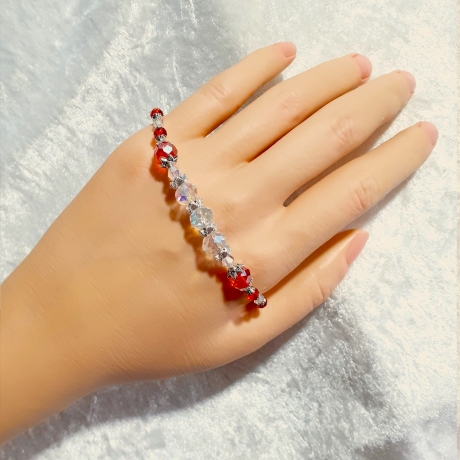 Armband Schmuck Silber und Rot Armreifen sehr elegant