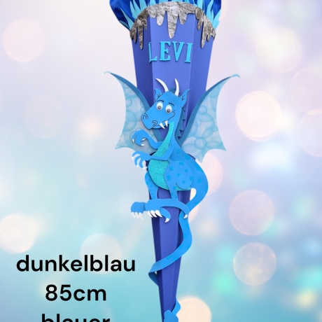 Drachen Schultüte personalisierbar Rohling metallic