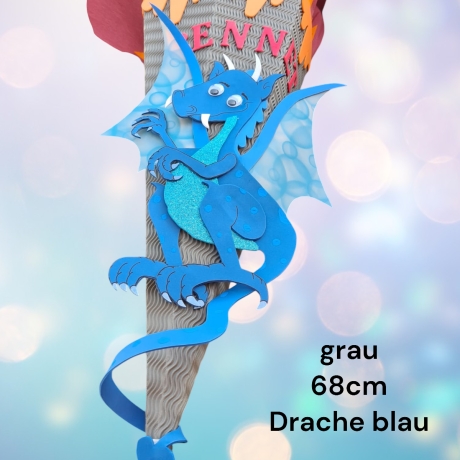 Drachen Schultüte personalisierbar 68cm oder 85cm