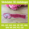 Stickdatei 3D-Anhänger DREAMBOY, 3D-Stick, Lesezeichen