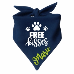 Dreieckstuch Hundehalstuch FREE KISSES personalisiert mit Name